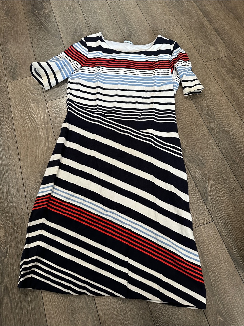Gerry Weber Striped Midi Dress in Navy, White & Red